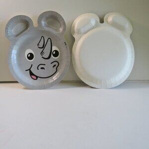 GRAY RHINO ZOO PALS  Hefty paper plate (1 item) AUTHENIC original 2000s